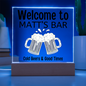 HeartWork - Acrylic Square Plaque - Bar Sign Cold Beer Good Times (Personalized)