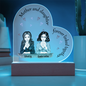 HeartWork - Acrylic Heart Plaque - Mother and Daughter (Personalized)