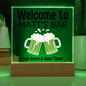 HeartWork - Acrylic Square Plaque - Bar Sign Cold Beer Good Times (Personalized)