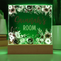 HeartWork - Acrylic Square Plaque - Burgundy Floral Room (Personalized)