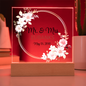 HeartWork - Acrylic Square Plaque - Mr. & Mrs. Floral Wreath (Personalized)