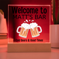HeartWork - Acrylic Square Plaque - Bar Sign Cold Beer Good Times (Personalized)