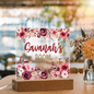 HeartWork - Acrylic Square Plaque - Burgundy Floral Room (Personalized)