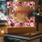 HeartWork - Acrylic Square Plaque - Burgundy Floral Room (Personalized)