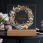 HeartWork - Acrylic Square Plaque - Mr. & Mrs. Floral Wreath (Personalized)