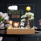 HeartWork - Acrylic Square Plaque - Jungle Animals Room (Personalized)
