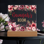 HeartWork - Acrylic Square Plaque - Burgundy Floral Room (Personalized)